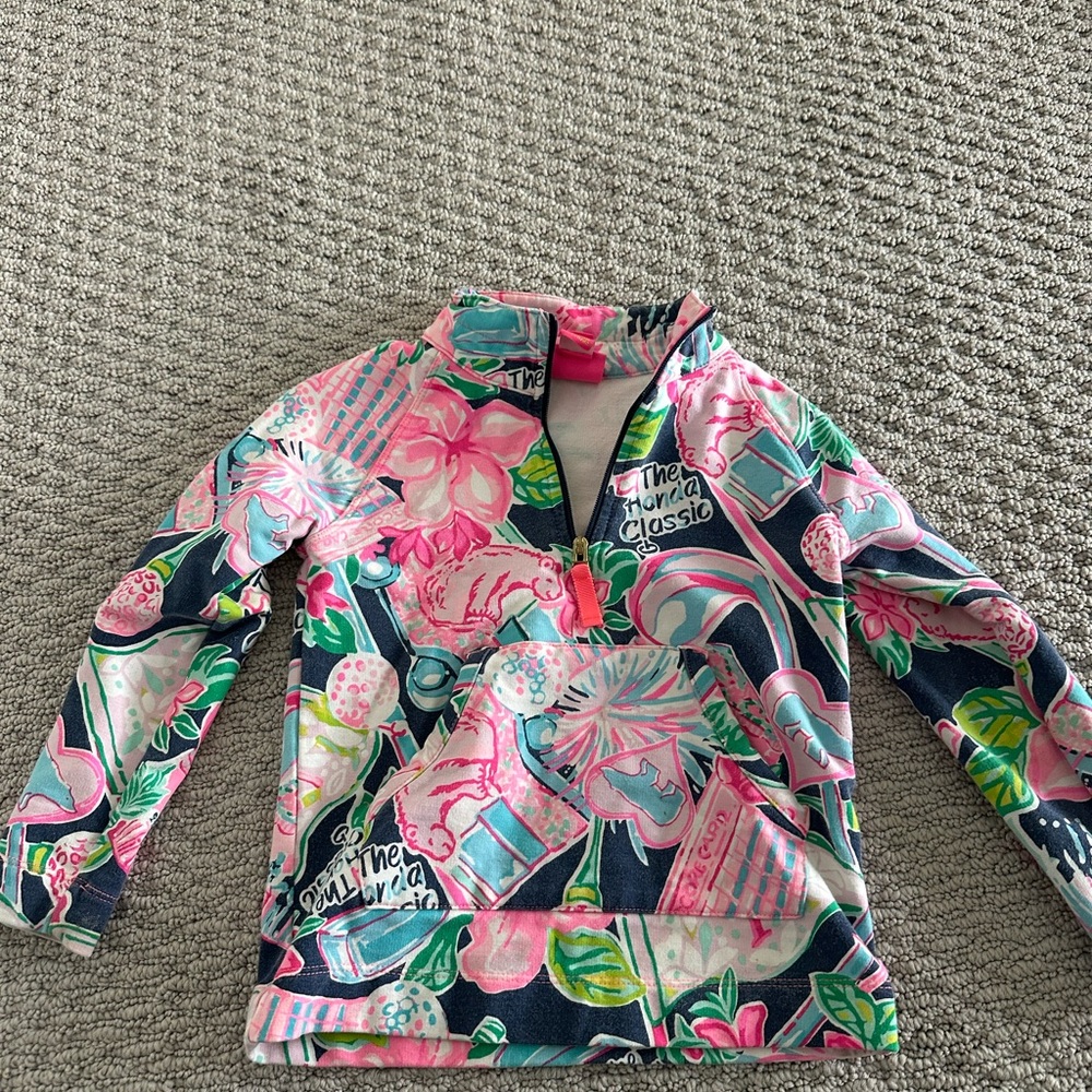 Lilly Pulitzer Pink and Green Graphic Top